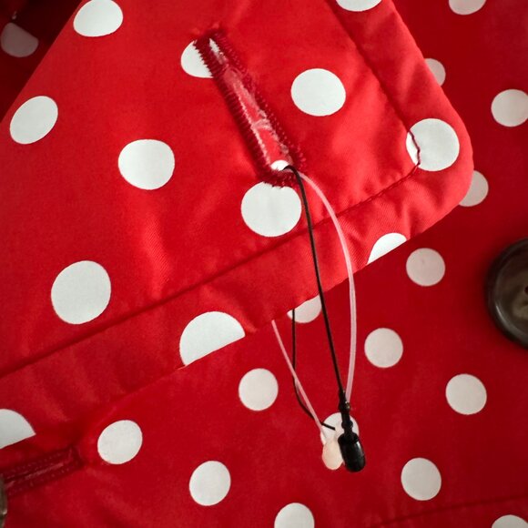Comme Des Garcons Girl Polka Dot Nylon Trench Coat in Red, size Medium - Picture 4 of 9